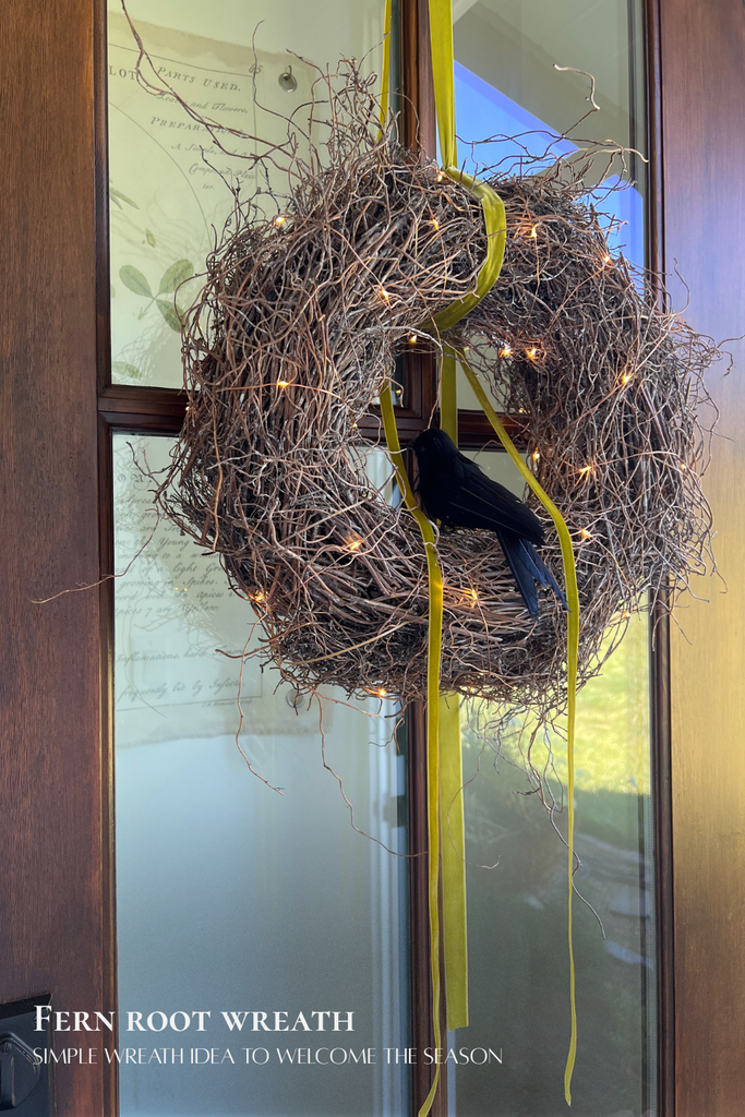 fern root wreath idea for autumn and halloween