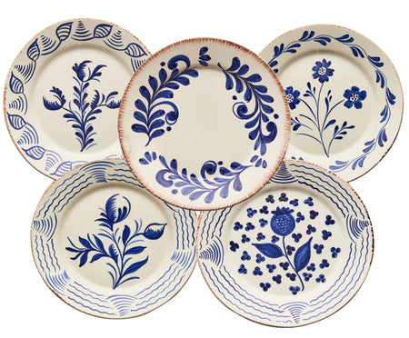 casa nuno blue floral plates