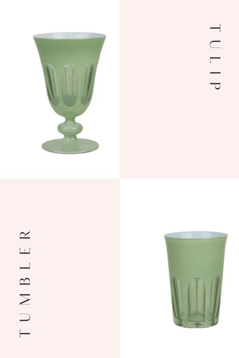 Pale Sage Rialto Glassware
