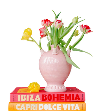 pink tulipiere vase