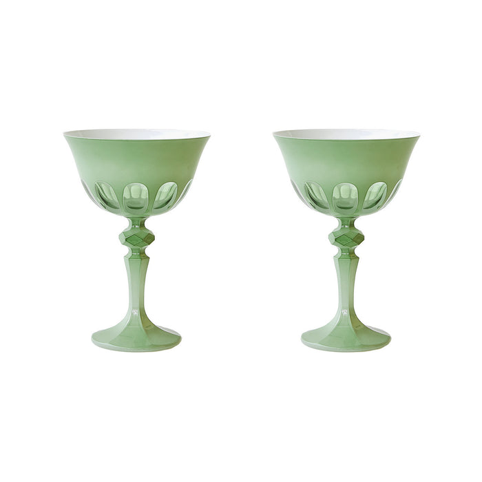 rialto pale sage coupe glass