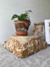 carved wood pillar base