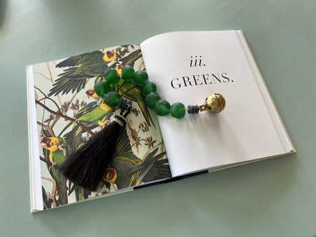 green recycled glass decor beads
