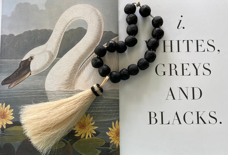 black recycled glass decor beads