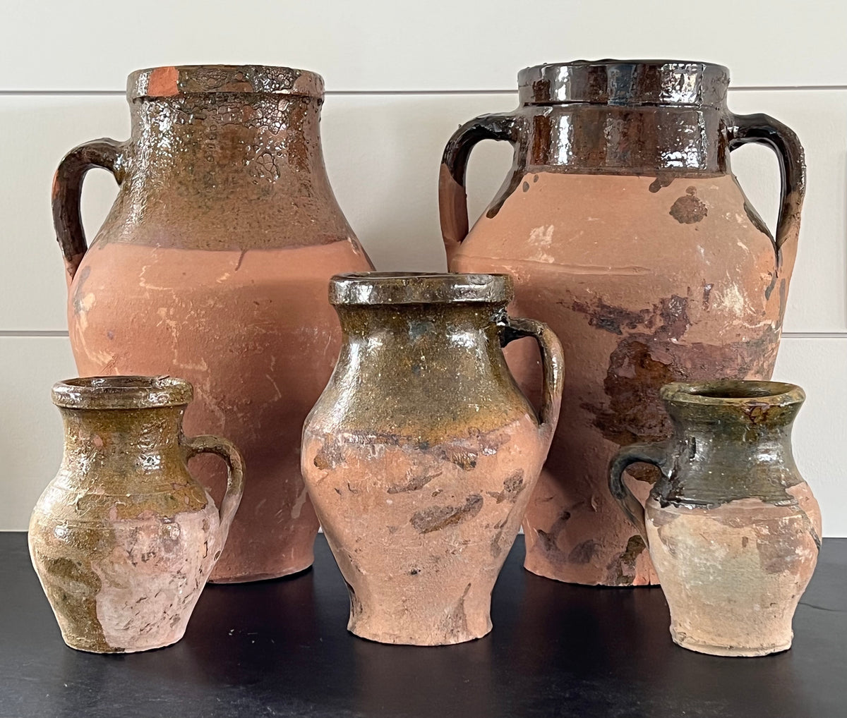 Vintage Olive Oil/Water Jar from Inland Turkey - Glazed Interior